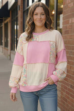 Load image into Gallery viewer, Floral Fields Pink Ribbed Colorblock
