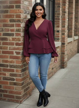 Load image into Gallery viewer, High-Energy Peplum Blouse (multiple color options)
