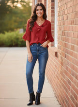 Load image into Gallery viewer, Vineyard Vibes Ruffled Blouse (multiple color options)

