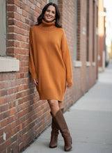 Load image into Gallery viewer, Autumn Hearth Oversized Turtleneck Dress

