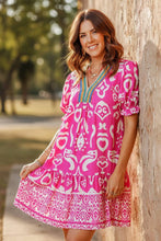 Load image into Gallery viewer, Bazaar Bloom Mixed-Print Mini Dress
