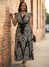 Load image into Gallery viewer, Easy Living Chevron Wrap Maxi Dress

