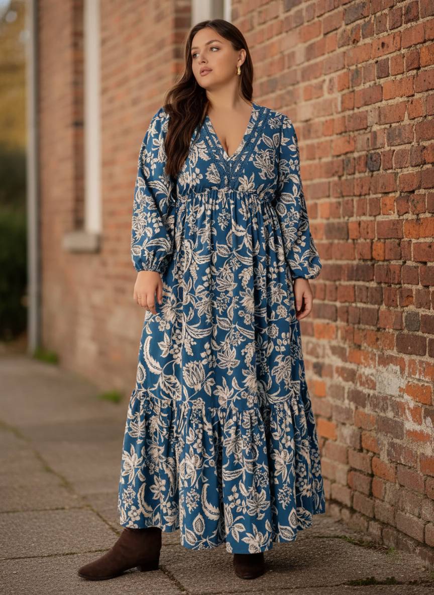 Desert Bloom Tiered Maxi Dress