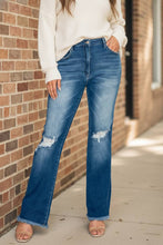 Load image into Gallery viewer, On The Edge Raw Hem Distressed High Rise Bootcut Jeans
