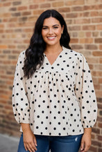 Load image into Gallery viewer, Retro Reverie Polka Dot Blouse Corduroy Blouse
