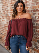 Load image into Gallery viewer, The Romantic Flutter Off-Shoulder Blouse (multiple color options)
