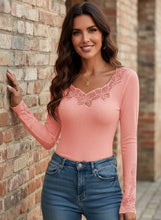 Load image into Gallery viewer, Lace Poetry Long Sleeve Top (multiple color options)
