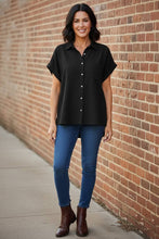 Load image into Gallery viewer, Midtown Chic Airflow Button-Down Shirt in Black
