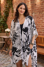Load image into Gallery viewer, Monochrome Bloom Kimono
