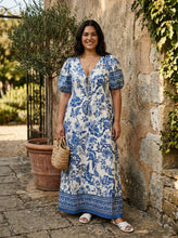 Load image into Gallery viewer, Indigo Impression Floral Maxi Dress
