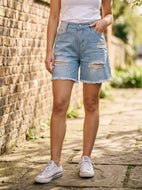 Off-the-Clock Cutoffs Distressed Denim Shorts (multiple color options)