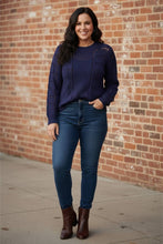 Load image into Gallery viewer, Blue Skies Crochet Pullover
