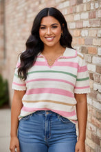 Load image into Gallery viewer, Sorbet Promenade Collared Knit Top
