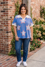 Load image into Gallery viewer, Star Spangled Vibes Blue Americana Top
