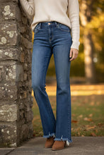 Load image into Gallery viewer, RISEN Mid Rise Flare Frayed Hem Jeans
