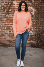 Load image into Gallery viewer, Moments in Time Exposed Seam Hi-low Tee in Coral
