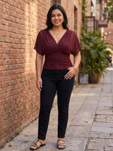 Load image into Gallery viewer, Midnight Melodies Ruched Blouse (multiple color options)
