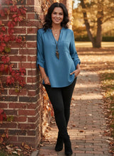 Load image into Gallery viewer, The Polished Poet V-Neck Tunic (multiple color options)
