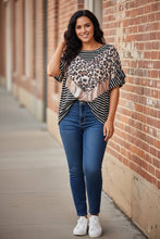 Load image into Gallery viewer, Untamed Ambition Mixed Media Top in Black
