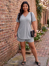 Load image into Gallery viewer, On the Go V-Neck Short Sleeve Tee and Shorts Set (multiple color options)
