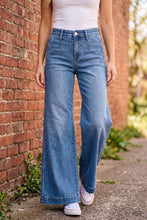 Load image into Gallery viewer, RISEN Tummy Control Elastic Band High Rise Wide Jeans
