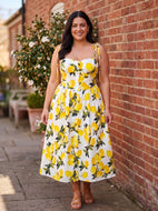 Postcards From Paradise Tie-Strap Midi Dress (multiple print/color options)