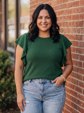 Load image into Gallery viewer, Sweet &amp; Simple Ribbed Ruffle Tee (multiple color options)
