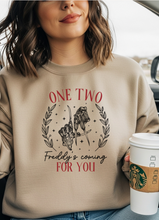 Load image into Gallery viewer, Freddy's Coming Graphic Sweatshirt (multiple color options)

