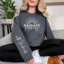 Load image into Gallery viewer, Radiate Positivity Graphic Sweatshirt (multiple color options)

