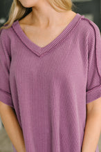 Load image into Gallery viewer, Growing Restless V-Neck Tee in Light Plum
