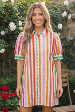 Load image into Gallery viewer, Sunshine Stripes Button Down Mini Dress
