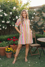 Load image into Gallery viewer, Sunshine Stripes Button Down Mini Dress
