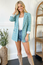 Load image into Gallery viewer, Mint To Be Plaid Blazer
