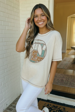 Load image into Gallery viewer, Boho Peace Patchwork Oversized Graphic Tee
