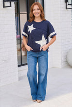 Load image into Gallery viewer, Star Power Navy Varsity Tee
