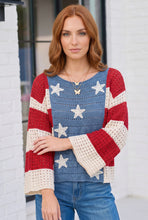 Load image into Gallery viewer, Stars and Stripes Crochet Sweater
