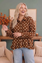 Load image into Gallery viewer, Spotted in Style Polka Dot Ruffle Blouse
