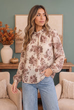 Load image into Gallery viewer, Vintage Rose Garden Floral Blouse
