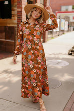 Load image into Gallery viewer, Groovy Garden Rust Maxi Dress
