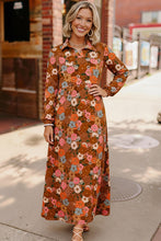 Load image into Gallery viewer, Groovy Garden Rust Maxi Dress
