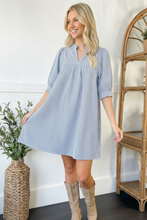 Load image into Gallery viewer, Sunday Stroll Blue Pin Stripe Dress
