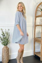 Load image into Gallery viewer, Sunday Stroll Blue Pin Stripe Dress
