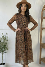 Load image into Gallery viewer, We Run the World Leopard Mesh Lined Dress
