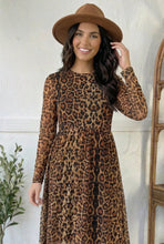 Load image into Gallery viewer, We Run the World Leopard Mesh Lined Dress
