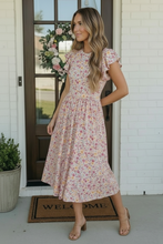 Load image into Gallery viewer, Flutter Into Spring Floral Midi Dress
