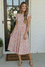Load image into Gallery viewer, Flutter Into Spring Floral Midi Dress
