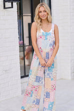 Load image into Gallery viewer, Pastel Patchwork Floral Wide Leg Overalls
