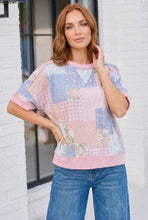 Load image into Gallery viewer, Sweet Patchwork Dreams Short Sleeve Top
