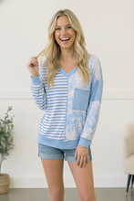 Load image into Gallery viewer, Coastal Calm Colorblock Top
