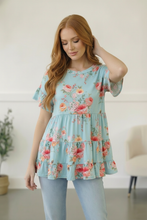 Load image into Gallery viewer, In the Mint Meadows Tiered Babydoll Top
